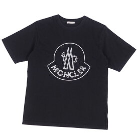 【美品】モンクレール MONCLER Tシャツ カットソー 2022年 半袖 ショートスリーブ ロゴ刺繍 トップス メンズ XS ブラック【中古】