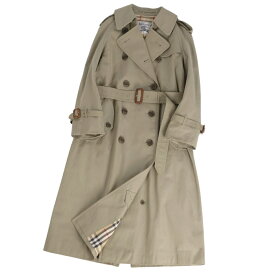 【美品】Vintage バーバリー Burberrys コート トレンチコート 裏チェック コットン アウター レディース M カーキベージュ【中古】