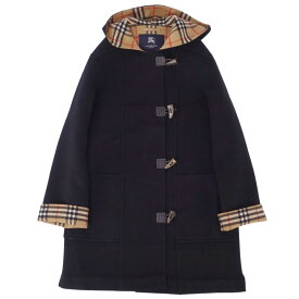 バーバリー ロンドン BURBERRY LONDON コート ダッフルコート 裏チェック ウール カシミヤ アウター レディース 40(M相当) ブラック【中古】