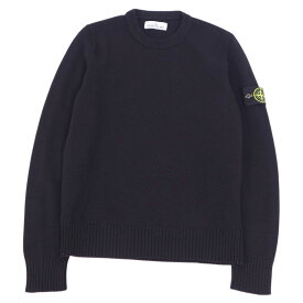 【美品】ストーンアイランド STONE ISLAND ニット セーター クルーネック ロングスリーブ 長袖 ウール トップス メンズ M ブラック【中古】