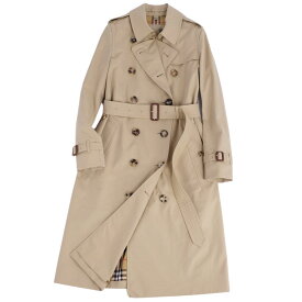 【新品同様】バーバリー BURBERRY コート トレンチコート THE KENSINGTON LONG ケンジントン 英国製 アウター レディース UK2 US0 IT34(XXS相当) ベージュ【中古】