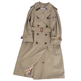 【美品】Vintage バーバリー Burberrys コート トレンチコート コットン100％ 裏チェック アウター レディース 7AB2(S相当) カーキベージュ【中古】