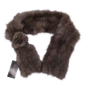 未使用 セーブルファー SABLE FUR ティペット マフラー ロシアンセーブル ストール 毛皮 レディース ブラウン【中古】