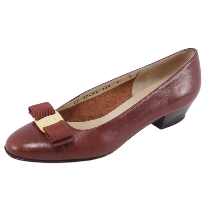 サルヴァトーレ フェラガモ パンプス ヴァラ カーフレザー シューズ 6C 