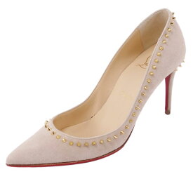 クリスチャンルブタン Christian Louboutin パンプス スウェードレザー スタッズ ヒール シューズ 靴 レディース イタリア製 34 1/2(21.5cm相当) ベージュ【中古】