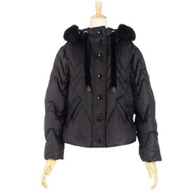 コーチ COACH ジャケット ダウンジャケット フード ラムファー アウター レディース XS ブラック【中古】