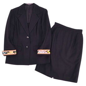 レオナール LEONARD FASHION セットアップ スカートスーツ ジャケット スカート レディース 9AR(M相当) ブラック【中古】