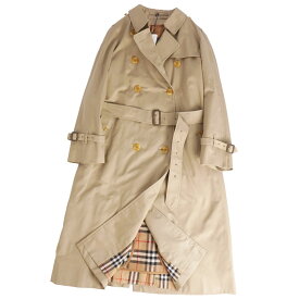【新古品/デッドストック】Vintage バーバリー Burberrys コート 英国製 トレンチコート コットン 裏チェック アウター レディース 12(XL相当) ベージュ【中古】