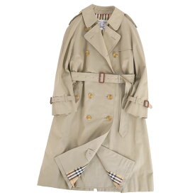 【極美品】Vintage バーバリー Burberrys コート トレンチコート 裏チェック アウター レディース 7AR(S相当) カーキベージュ【中古】