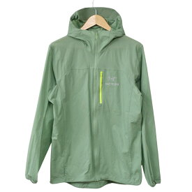 【極美品】アークテリクス ARCTERYX SQUAMISH HOODY MEN'S スコーミッシュ フーディ メンズS グリーン ウィンドシェル 登山 ウェア アウトドア【中古】