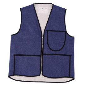 【美品】カミエルフォートヘンス CAMIEL FORTGENS ベスト ジレ デニムベスト ZIP VEST ジップアップ アウター メンズ M インディゴブルー【中古】