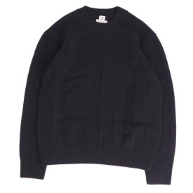 【美品】エルメス HERMES ニット 20AW セーター ロングスリーブ 長袖 Hロゴ ウール トップス レディース イタリア製 34(S相当) ブラック【中古】