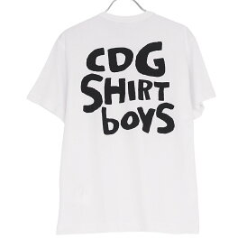 【美品】コムデギャルソン COMME des GARCONS SHIRT BOYS Tシャツ カットソー ロゴ トップス メンズ XS ホワイト【中古】