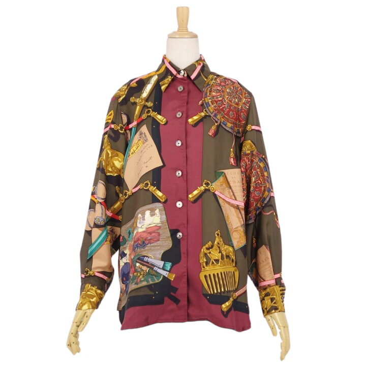 楽天市場】【美品】Vintage エルメス HERMES シャツ ブラウス ロング 