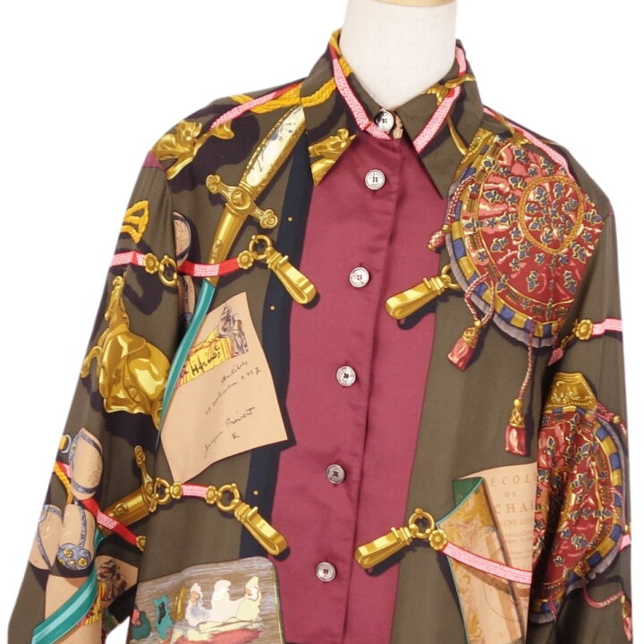 楽天市場】【美品】Vintage エルメス HERMES シャツ ブラウス ロング  