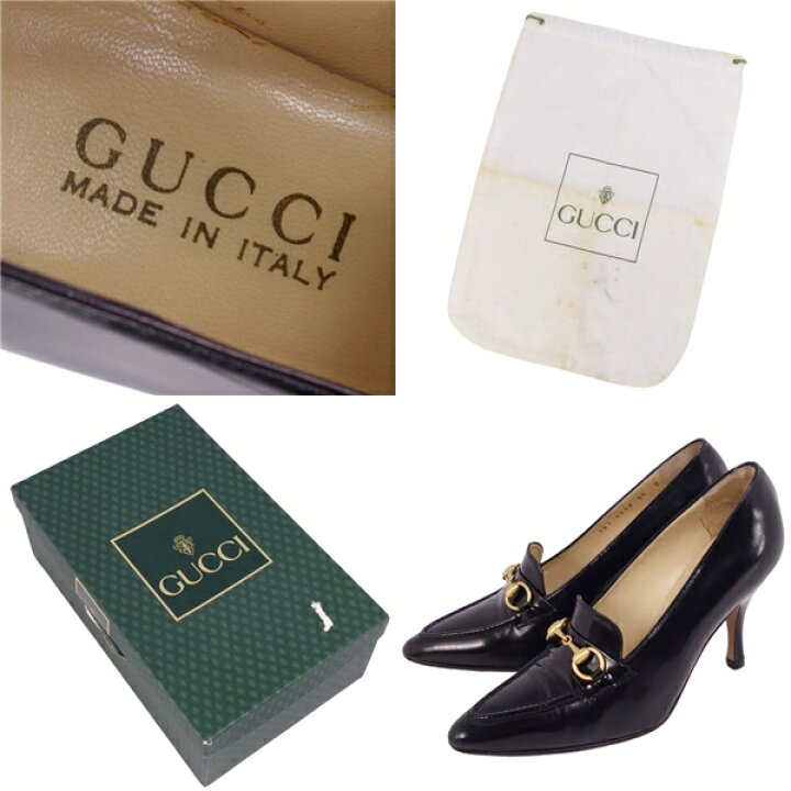 楽天市場】Vintage グッチ GUCCI パンプス ヒール ホースビット カーフ 