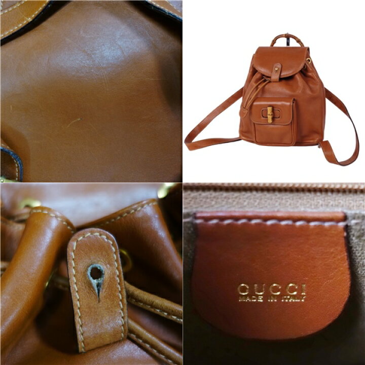 楽天市場】グッチ GUCCI バッグ ミニ リュックサック バンブー バック  