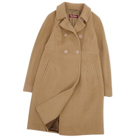 【美品】マックスマーラ Max Mara STUDIO コート ダブルブレスト アンゴラ シルク ウール アウター レディース JI42 USA8 FB40(M相当) ブラウン【中古】