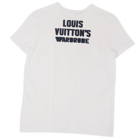 【美品】ルイヴィトン LOUIS VUITTON Tシャツ カットソー ショートスリーブ ロゴ コットン トップス メンズ イタリア製 XXS ホワイト【中古】