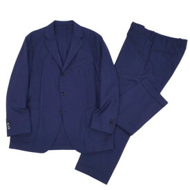 【美品】ラルディーニ LARDINI easy wear セットアップ スーツ イージーパンツ ジャケット スラックスパンツ 無地 イタリア製 メンズ 52 7REG(L相当) ネイビー【中古】