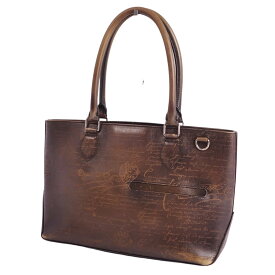 ベルルッティ BERLUTI バッグ トゥジュール ミニ ネオ カリグラフィ スクリットレザー トートバッグ カバン 鞄 メンズ ブラウン【中古】
