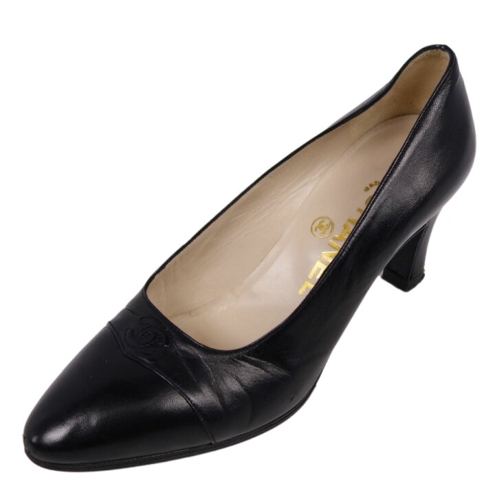楽天市場】Vintage シャネル CHANEL パンプス レザーシューズ ヒール  