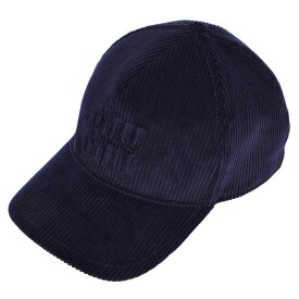 【極美品】ミュウミュウ miumiu 2023 キャップ 帽子 ロゴ コーデュロイ レディース イタリア製 S(57cm) ネイビー【中古】