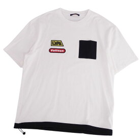 【美品】ルイヴィトン LOUIS VUITTON Tシャツ 23SS カットソー ハイブリッド コットン トップス メンズ イタリア製 5L ホワイト【中古】