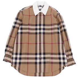 【美品】バーバリー BURBERRY シャツ ボタンダウンシャツ ロングスリーブ 長袖 チェック柄 トップス レディース UK6 US4 IT38(S相当) カーキ【中古】