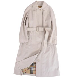 【美品】Vintage バーバリー Burberrys コート ベルト付き ライナー付き ステンカラーコート バルマカーンコート コットン アウター レディース SS ライトベージュ【中古】