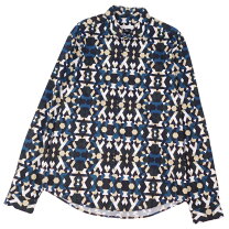 ヴェルサーチ 長袖 シャツ プリント 総柄 水玉 イタリア製 XL相当 