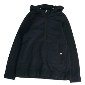 【美品】エルメス HERMES スウェット パーカー ハーフジップ プルオーバー ロングスリーブ 長袖 コットン トップス レディース M ブラック【中古】