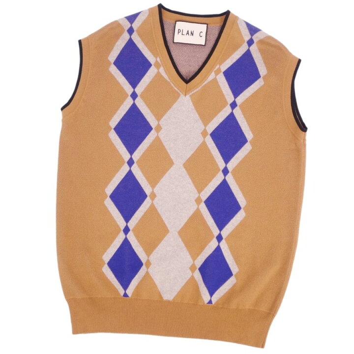 楽天市場】【美品】プランシー PLAN C ニット ベスト アーガイル柄  
