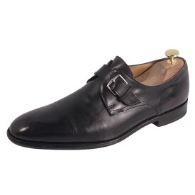 エルメス ジョンロブ HERMES JOHN LOBB レザーシューズ JAROIS モンクストラップ ビジネスシューズ 革靴 メンズ イングランド製 41.5(26.5cm相当) ブラック【中古】
