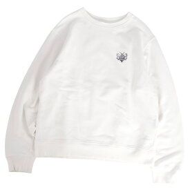 ディオールオム ステューシー DIOR STUSSY 20AW スウェット トレーナー ロングスリーブ 長袖 Bee刺繍 ロゴパッチ トップス メンズ M ホワイト【中古】