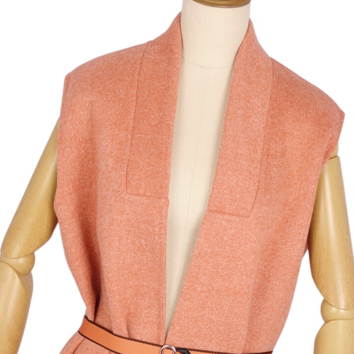 楽天市場】【極美品】エルメス HERMES コート ロングジレ ノースリーブ  