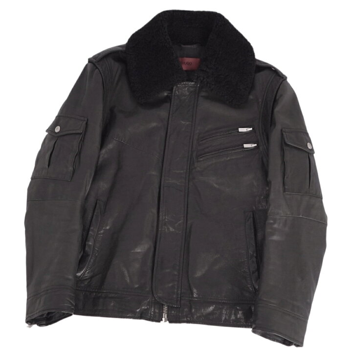 楽天市場】【美品】ヒューゴボス HUGO BOSS ジャケット レザー 