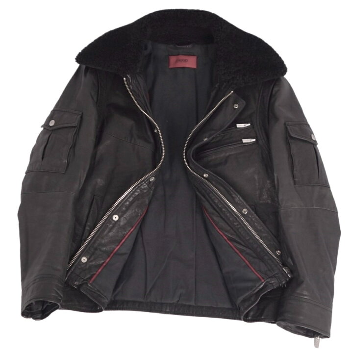 楽天市場】【美品】ヒューゴボス HUGO BOSS ジャケット レザー 