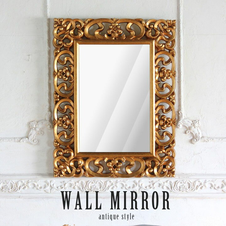 楽天市場】ウォール ミラー アンティーク 鏡 壁掛け ロココ 姫系  