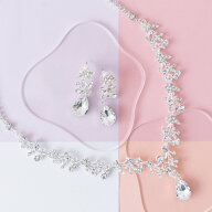 ネックレス＆ピアスorイヤリングセット ウェディング 前撮り ブライダルアクセサリーセット