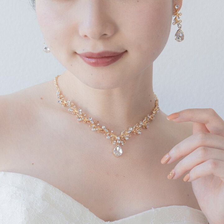 楽天市場】ゴールド ネックレス＆ピアスorイヤリングセット 