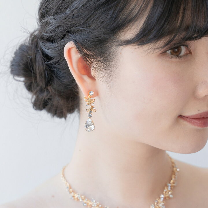 楽天市場】ゴールド ネックレス＆ピアスorイヤリングセット 