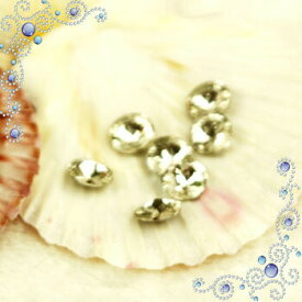 デコパーツ 丸型 透明 8×8MM 【高品質ガラスストーン】デコ用 多面カットでビジューの様な輝き！キラキラ☆デコのハンドメイド(デコ電 スマホケース iPhoneケース アクセサリー等のワンポイントに最適)