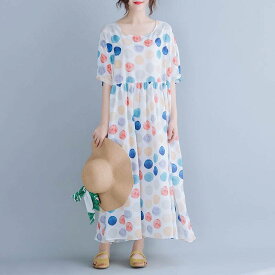 楽天市場 カラフル ドット ワンピース レディースファッション の通販