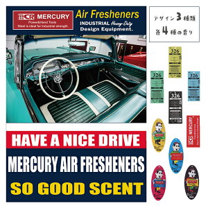 【メール便送料無料】エアフレッシュナー MERCURY・マーキュリー 芳香剤 吊り下げ 紙製 玄関 車 お部屋 オフィス トイレに いい香り かっこいい ユニーク プレゼント ギフトにも シンプル 4種