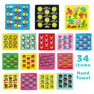 【メール便送料無料】ハンドタオル アメリカンBコットン綿100%でふわふわ!フェイスタオルやハンカチにスポーツタオル、水泳プールタオルの代わりにも♪カラフルでアメリカンなおもしろ