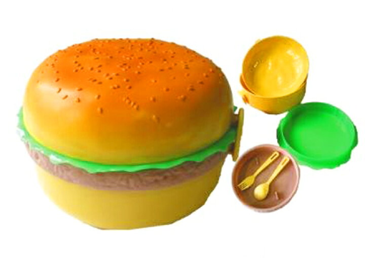 楽天市場 ハンバーガーランチボックスラウンドタイプ スプーン フォーク付き ハンバーガーのかわいいお弁当箱 男の子の子供 子ども のおべんとうばこに人気 お部屋のインテリアにも 運動会や遠足にも おべんとうばこ ランチボックス Moewe Global メーヴェ