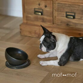 HARIO BUHI フードボウル マットブラック/グレージュ 犬 猫 食器 餌皿 エサ皿 フードボウル フレンチブルドック ペット食器 ペット容器 小型犬 日本製 有田焼 磁器 木製マット付 マットブラック グレージュ INK BUHIプレ プレミアム ハリオ モフモフ