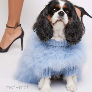 【即納】max-bone Christian Cowan ふわふわニット ブルー マックスボーン ChristianCowan コラボ ジャンパー 犬服 洋服 お散歩グッズ 北欧 ハイクオリティ maxbone 犬服 かわいい おしゃれ ドッグウェア