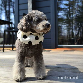 クールスヌード 送料無料 mof-mofオリジナル 水玉 コットン 白 黒 ドット柄 スカーフ ペット 犬 猫 ペット用 スヌード 犬用 猫用 暑さ対策 かわいい おしゃれ 北欧 保冷剤 クールネック クールバンド ひんやり 熱中症対策 夏 散歩 首 小型犬 中型犬 トイプー 綿100 モフモフ